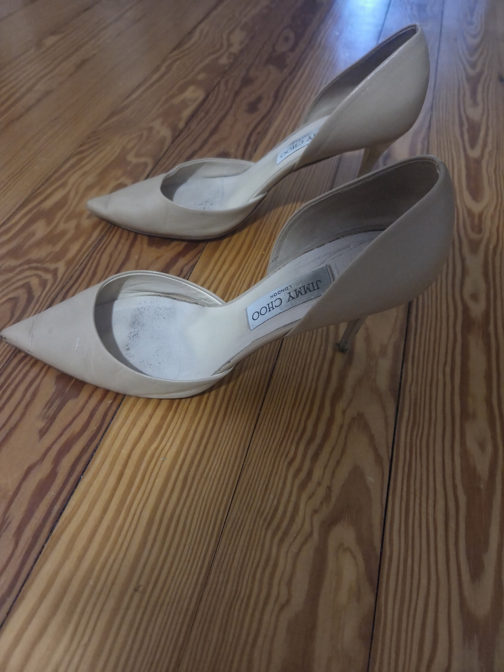 Jimmy Choo Nude Pointed-Toe Cutout Pumps - Picture 3 of 6